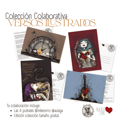4 Postales VERSOS ILUSTRADOS · Imbecerro & Aulaga