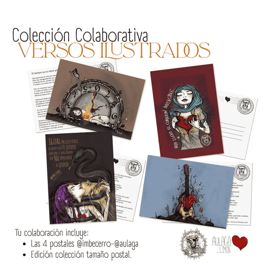 4 Postales VERSOS ILUSTRADOS · Imbecerro & Aulaga