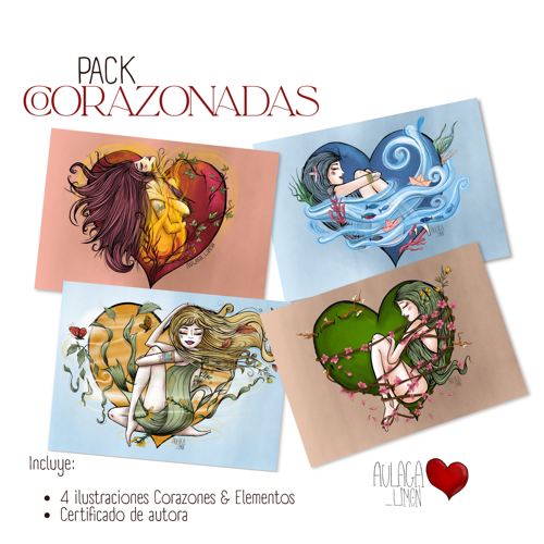 4 CORAZONADAS · 4 ilustraciones