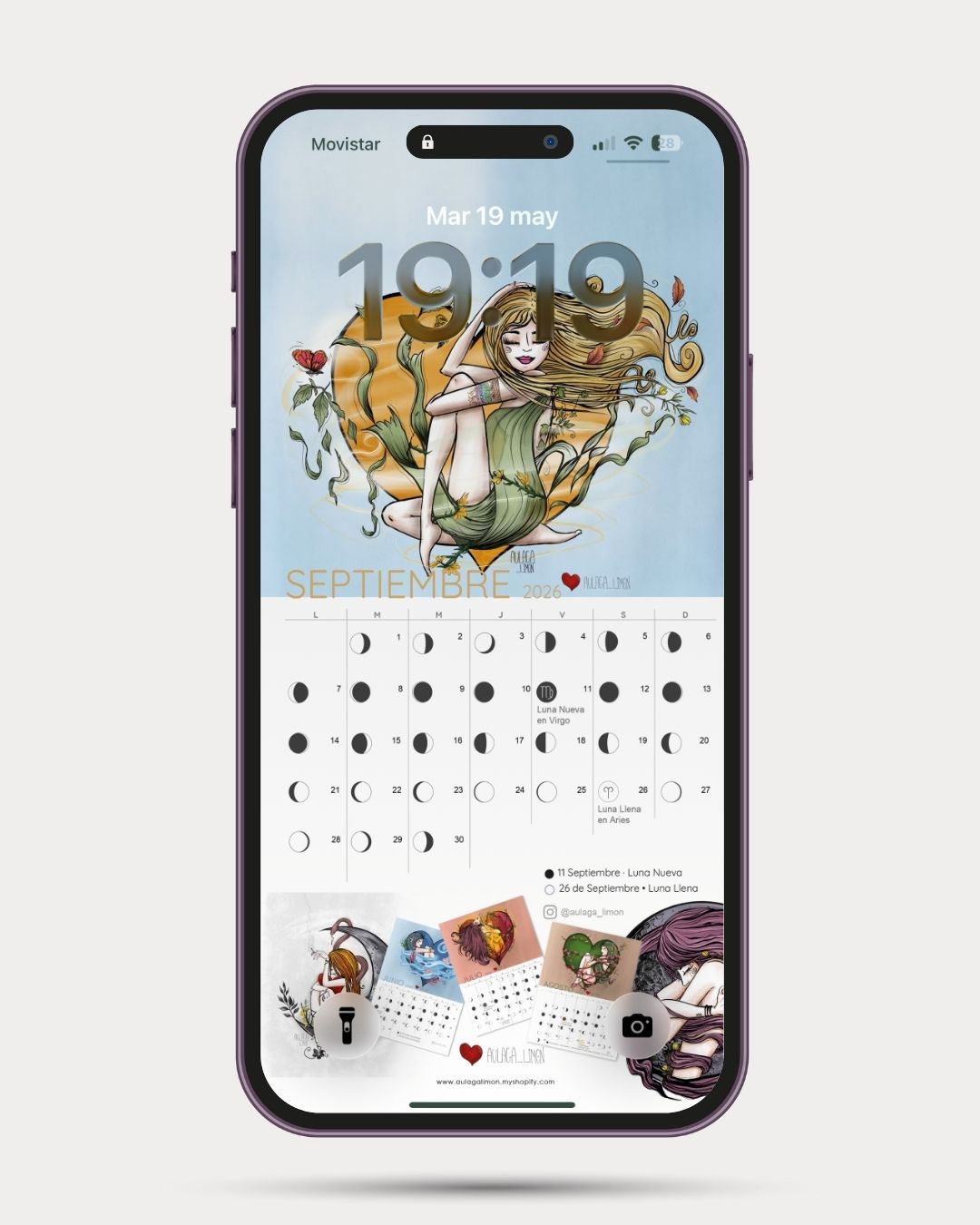 Calendario Lunar Verano 2026 · Descarga digital